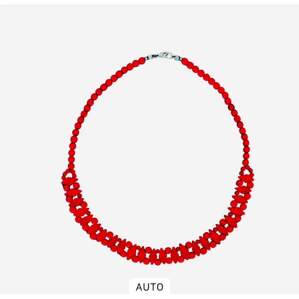 Vintage Cherry Red Statement Necklace